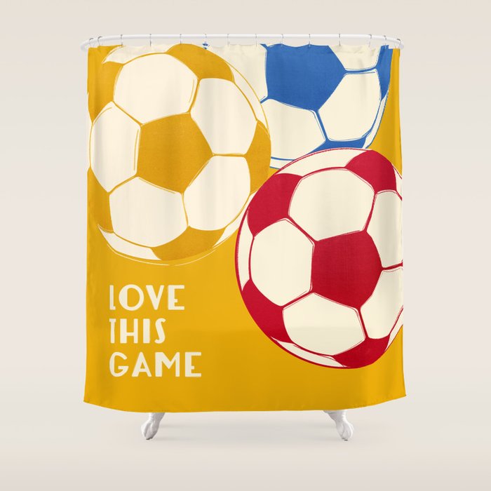 Love This Game - Football Illustration Shower Curtain Gallery Image 1