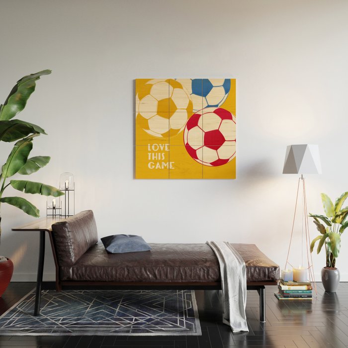 Love This Game - Football Illustration Wood Wall Art Gallery Image 2
