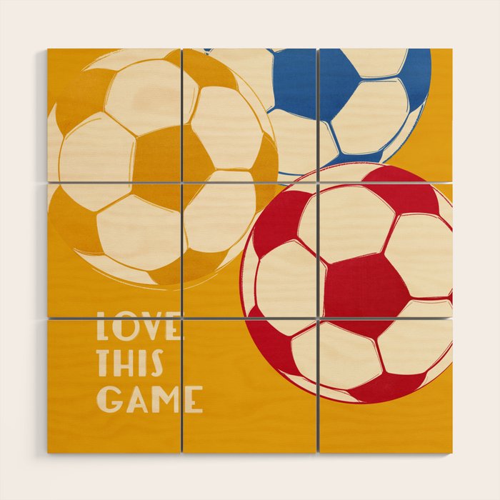 Love This Game - Football Illustration Wood Wall Art Gallery Image 1