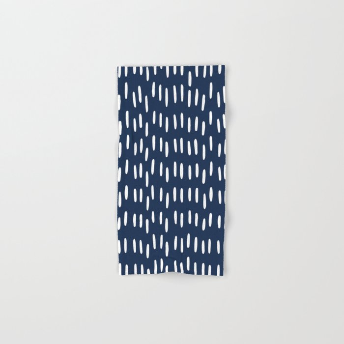 Boho Raindrops in Navy Blue Bath Towel Gallery Image 1