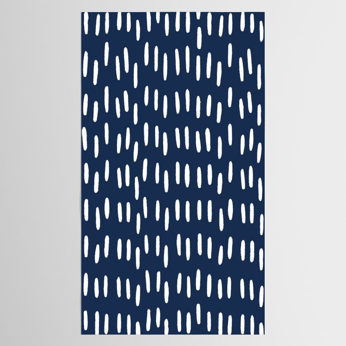 Boho Raindrops in Navy Blue Tablecloth Gallery Image 2