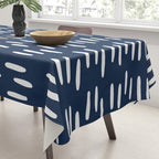 Boho Raindrops in Navy Blue Tablecloth Gallery Image 3