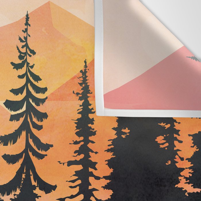 Pine Forest Sunset 2 Wall Tapestry Gallery Image 3