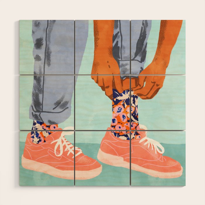 Pull Up Those Pretty Socks! | Optimism Hustle Positivity | Good Vibes Luck Pop Art Wood Wall Art Gallery Image 1