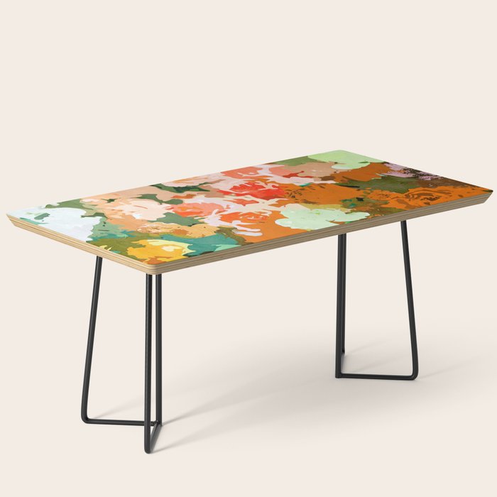 Velvet Floral, Summer Eclectic Botanical Blossom Blush Painting, Nature Colorful Garden Illustration Coffee Table Gallery Image 1