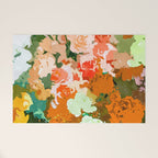 Velvet Floral, Summer Eclectic Botanical Blossom Blush Painting, Nature Colorful Garden Illustration Welcome Mat Gallery Image 1