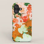 Velvet Floral, Summer Eclectic Botanical Blossom Blush Painting, Nature Colorful Garden Illustration iPhone Case Gallery Image 1