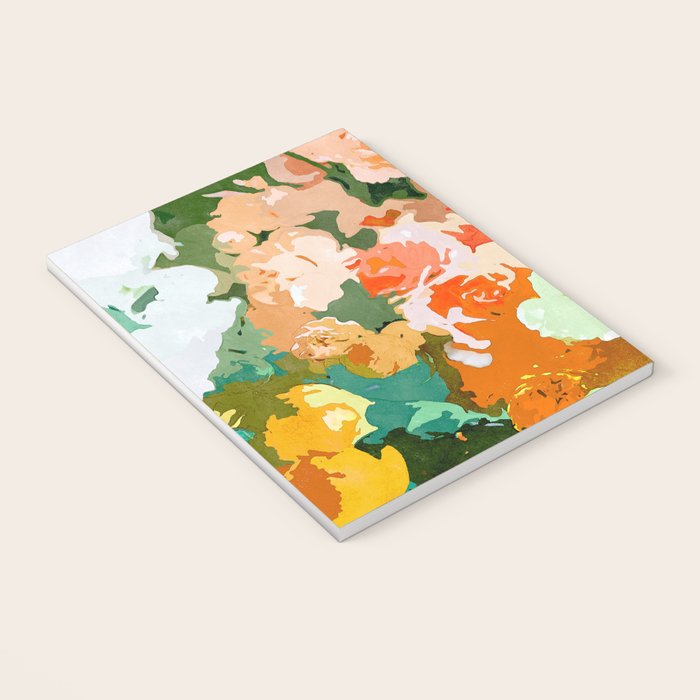 Velvet Floral, Summer Eclectic Botanical Blossom Blush Painting, Nature Colorful Garden Illustration Notebook Gallery Image 3