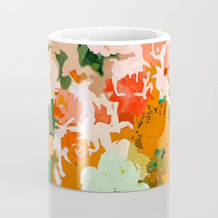 Velvet Floral, Summer Eclectic Botanical Blossom Blush Painting, Nature Colorful Garden Illustration Coffee Mug Gallery Image 4