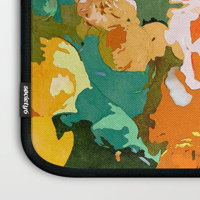 Velvet Floral, Summer Eclectic Botanical Blossom Blush Painting, Nature Colorful Garden Illustration Laptop Sleeve Gallery Image 3