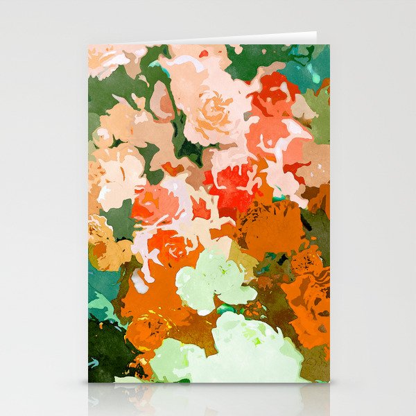 Velvet Floral, Summer Eclectic Botanical Blossom Blush Painting, Nature Colorful Garden Illustration Stationery Card Gallery Image 1