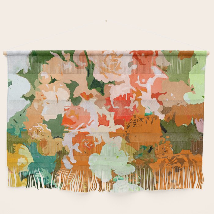 Velvet Floral, Summer Eclectic Botanical Blossom Blush Painting, Nature Colorful Garden Illustration Wall Hanging Gallery Image 1