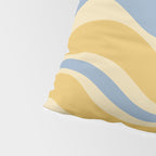 Modern Retro Liquid Swirl Abstract Pattern in Light Blue and Mustard Yellow Pillow Sham Gallery Image 4