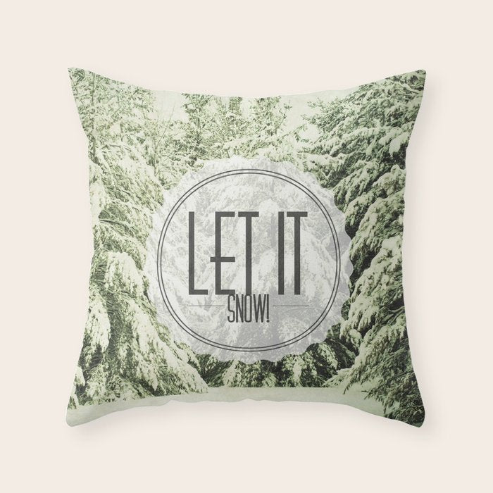 Let It Snow Throw Pillow Gallery Image 1