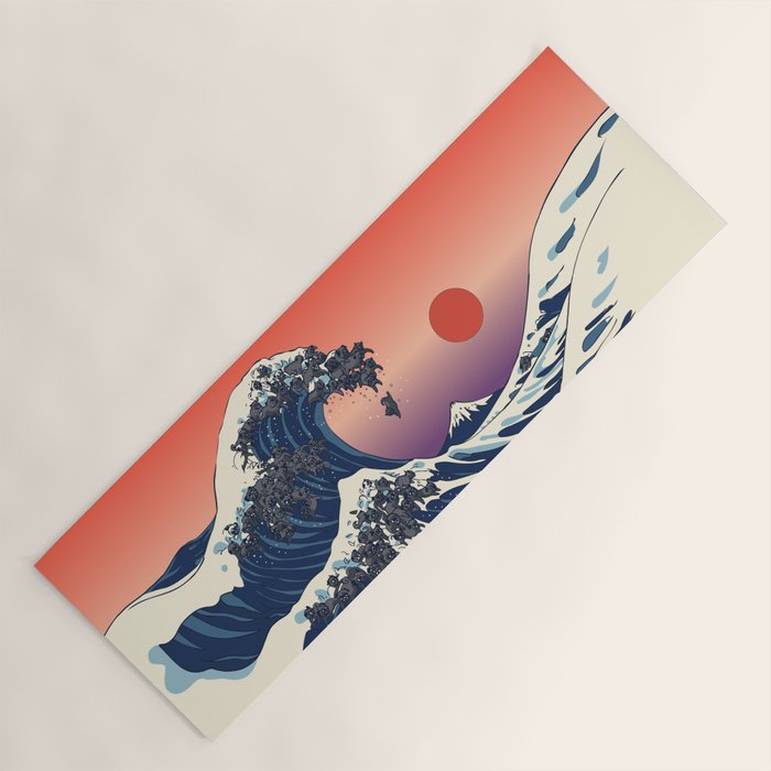 The Great Wave of Black Pug Yoga Mat Gallery Image 1
