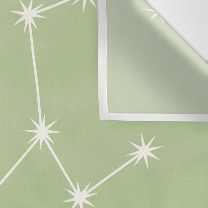 Taurus Zodiac Star Constellation Line Art Soft Green Wall Tapestry Gallery Image 3