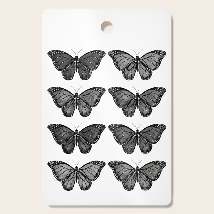 Monarch Butterfly - Black and White Cutting Board Gallery Image 1