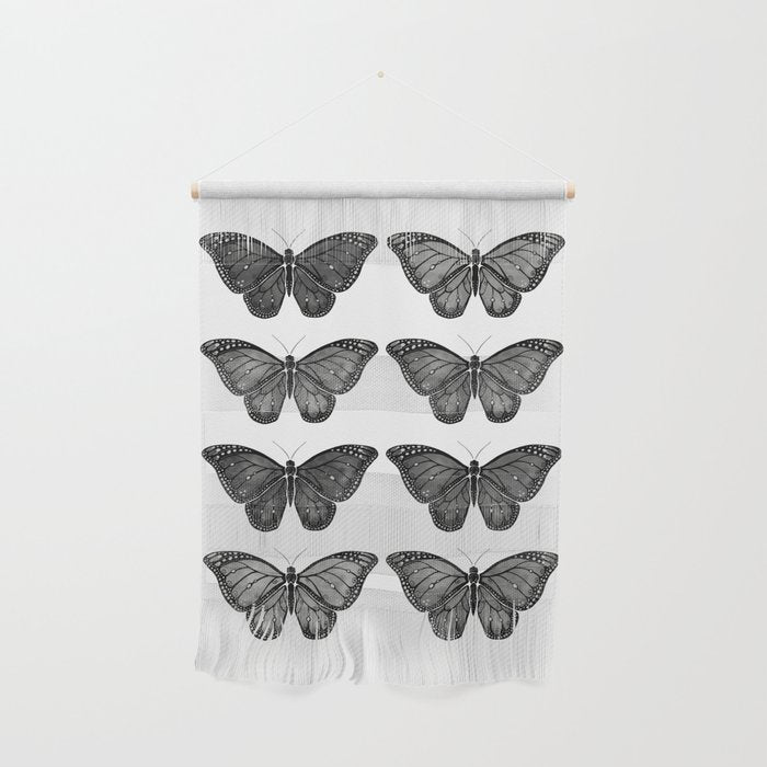 Monarch Butterfly - Black and White Wall Hanging Gallery Image 1