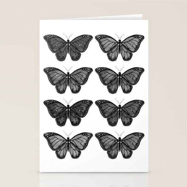 Monarch Butterfly - Black and White Stationery Card Gallery Image 1