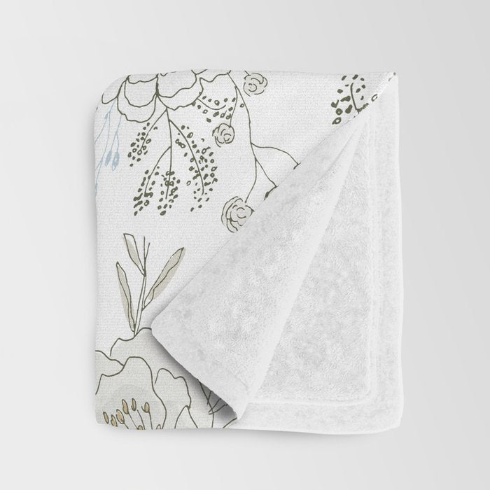 Elegant abstract coral pastel blue modern rustic floral Throw Blanket Gallery Image 3