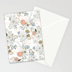 Elegant abstract coral pastel blue modern rustic floral Stationery Card Gallery Image 2