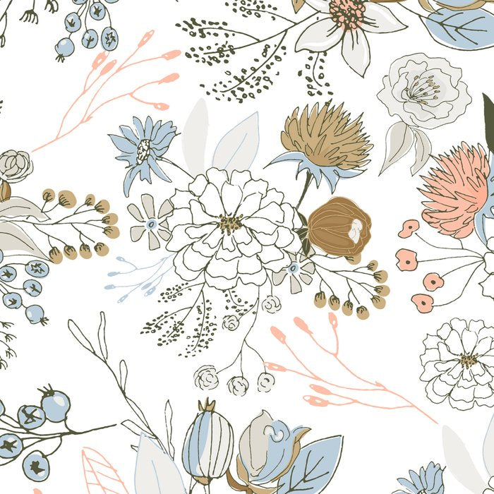 Elegant abstract coral pastel blue modern rustic floral Coffee Mug Gallery Image 2