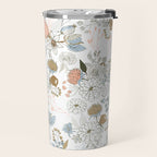 Elegant abstract coral pastel blue modern rustic floral Travel Mug Gallery Image 2