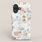 Elegant abstract coral pastel blue modern rustic floral iPhone Case Gallery Image 1