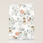 Elegant abstract coral pastel blue modern rustic floral Stationery Card Gallery Image 2