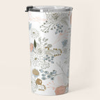 Elegant abstract coral pastel blue modern rustic floral Travel Mug Gallery Image 3