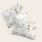 Elegant abstract coral pastel blue modern rustic floral Pillow Sham Gallery Image 3