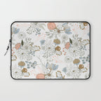 Elegant abstract coral pastel blue modern rustic floral Laptop Sleeve Gallery Image 1