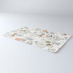 Elegant abstract coral pastel blue modern rustic floral Rug Gallery Image 3