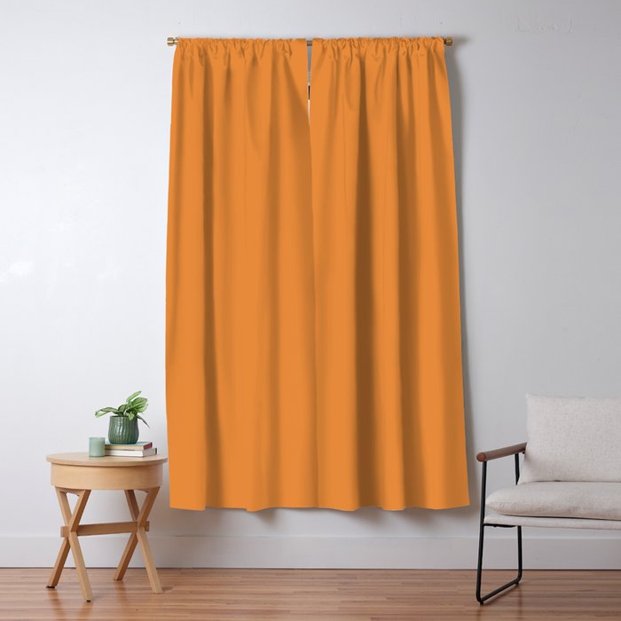 Muted Pumpkin Orange Solid Color Window Curtain Gallery Image 1