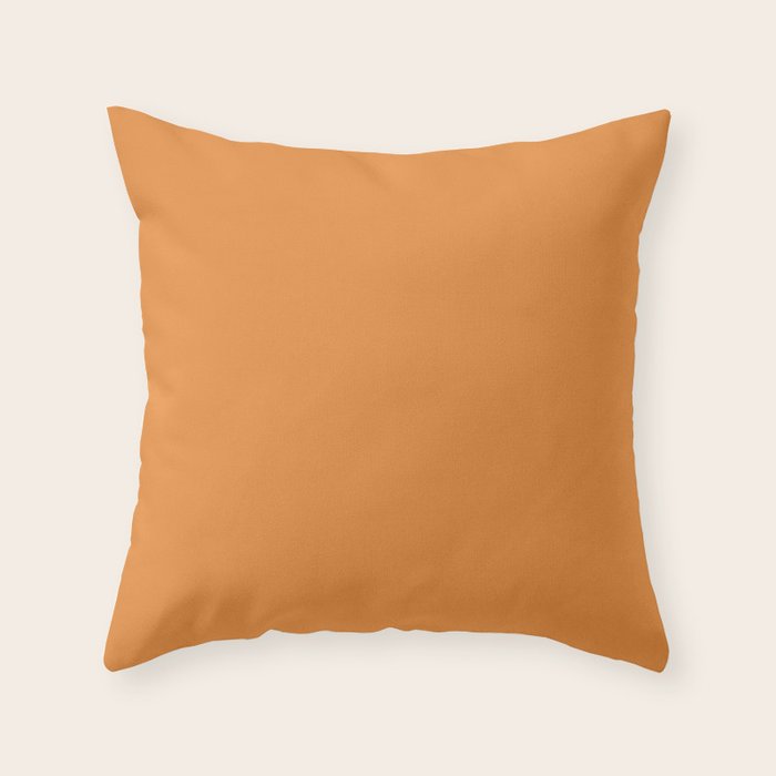 Muted Pumpkin Orange Solid Color Throw Pillow Gallery Image 6