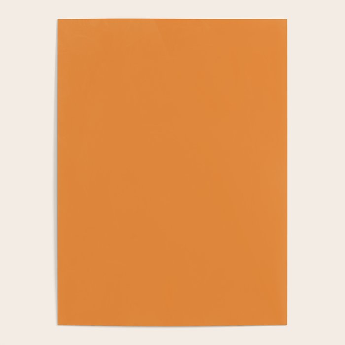 Muted Pumpkin Orange Solid Color Poster Gallery Image 4