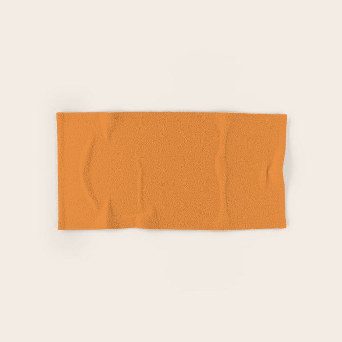Muted Pumpkin Orange Solid Color Bath Towel Gallery Image 1