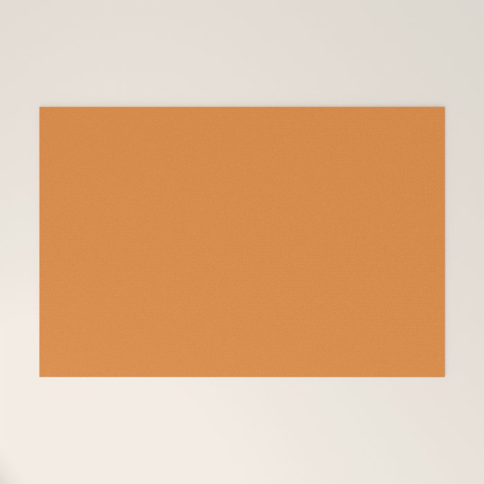 Muted Pumpkin Orange Solid Color Welcome Mat Gallery Image 1