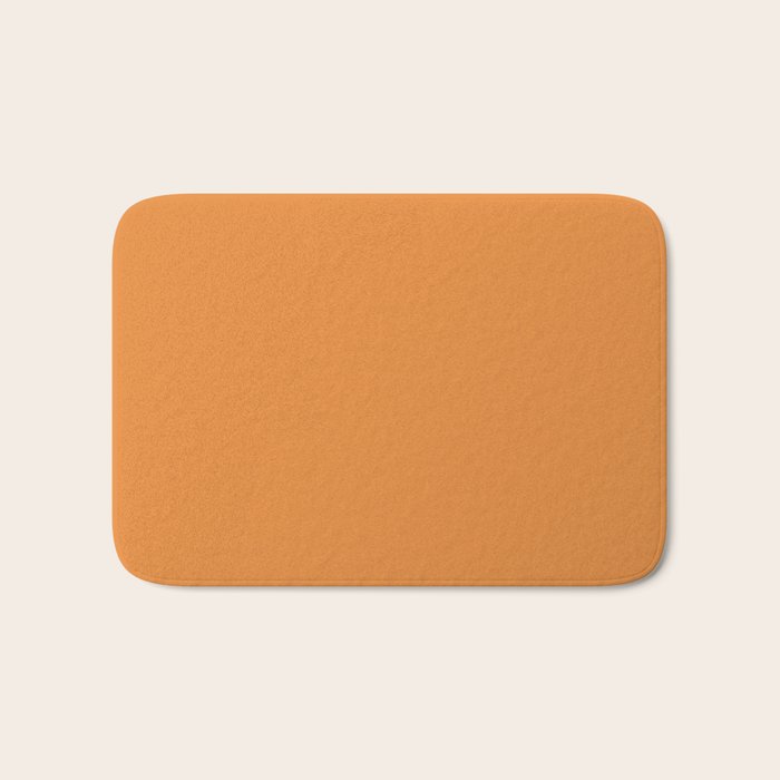 Muted Pumpkin Orange Solid Color Bath Mat Gallery Image 1