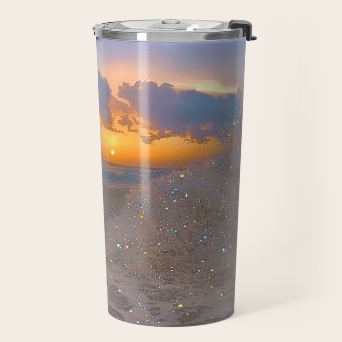 THE STORM | sea | ocean | waves | sky |  seascape | blue | summer | glitter | sparkle | nature Travel Mug Gallery Image 2