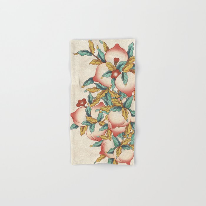 Peaches : Minhwa-Korean traditional/folk art Journal Bath Towel Gallery Image 1