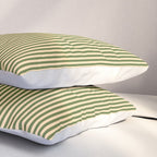Tan & Dark Olive Green Colored Striped Pattern Pillow Sham Gallery Image 3