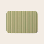 Tan & Dark Olive Green Colored Striped Pattern Bath Mat Gallery Image 1