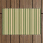 Tan & Dark Olive Green Colored Striped Pattern Outdoor Rug Gallery Image 1
