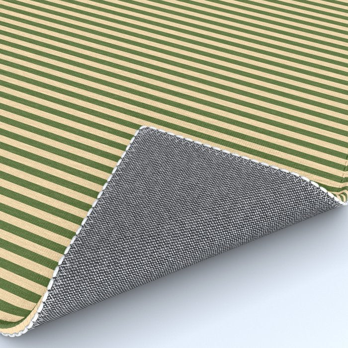 Tan & Dark Olive Green Colored Striped Pattern Rug Gallery Image 4