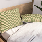 Tan & Dark Olive Green Colored Striped Pattern Pillow Sham Gallery Image 2