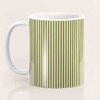Tan & Dark Olive Green Colored Striped Pattern Coffee Mug Gallery Image 3