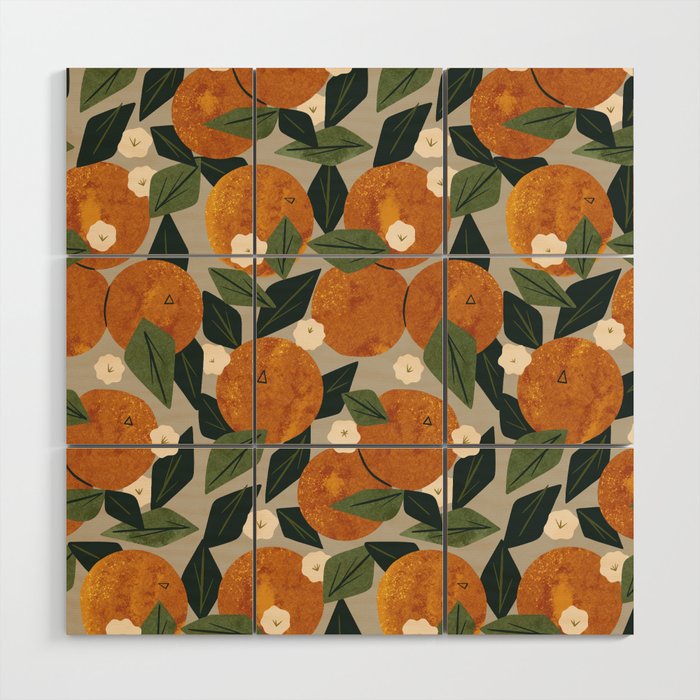 Orange Bouquet Wood Wall Art Gallery Image 1