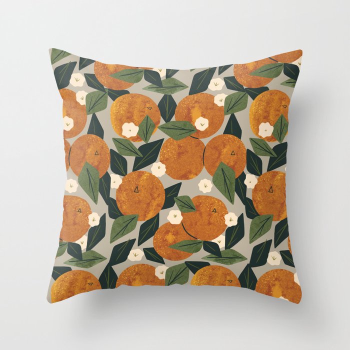Orange Bouquet Throw Pillow Gallery Image 6