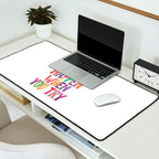 AMAZING THINGS HAPPEN WHEN YOU TRY rainbow watercolor Desk Mat Gallery Image 2